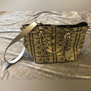 MICHAEL KORS -  Snakeskin print leather purse.